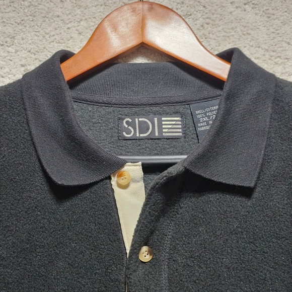 Sdi Other - Vintage SDI Men's Fleece Long Sleeve Polo Shirt 2XL Speedway Club‎ Charlotte